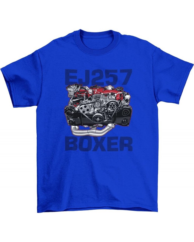 Subie Engine EJ257 Boxer T-Shirt | JDM Mechanic Racing Car Short Sleeve Gift Automotive Enthusiasts Adult Blue $14.18 T-Shirts