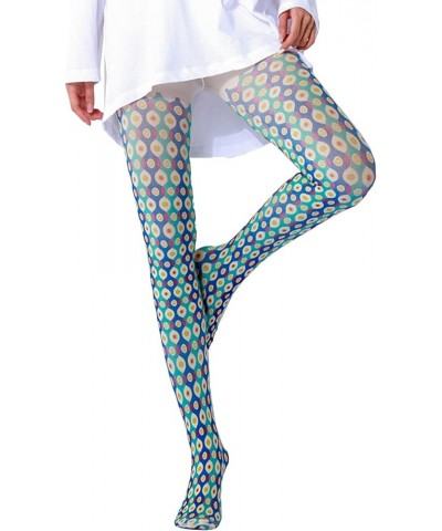 Women Tights, Opaque High Waist Pantyhose, Vintage Control Top Stockings Geometric $15.98 Socks