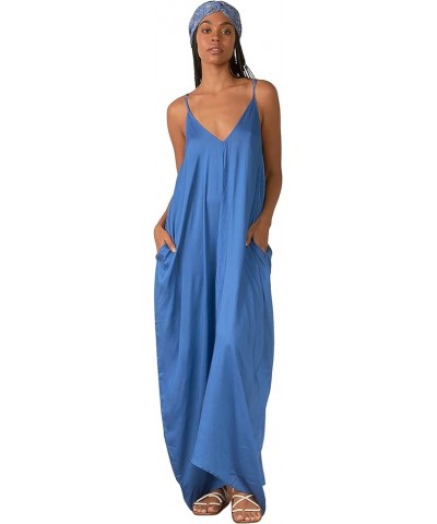 Womens Double V Sheer Maxi Dress Azure $13.99 Dresses