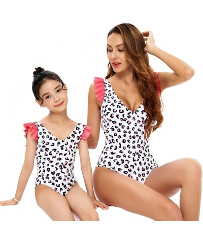 Mommy and Me Swimsuits Family Swimsuits Matching Set Girls Womens One Piece Swimsuits Cover up Swimwear Bathing Suits Pink Le...