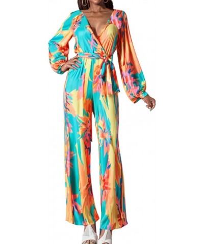 Women's Elegant V Neck Jumpsuit Casual Straight Trousers Business Romper Formal Jumpsuit Multicolor Z $22.39 Jumpsuits