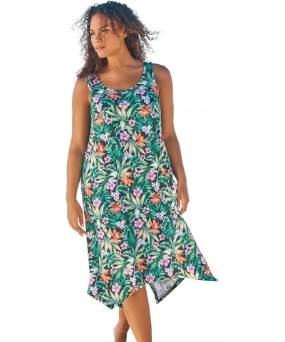 Women's Plus Size Sharktail Beach Cover Up Dress Oasis Floral $22.82 Swimsuits