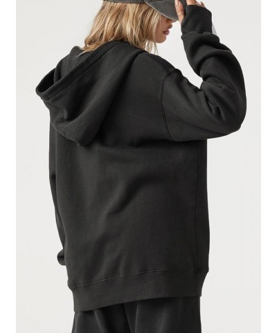 Women’s Oversized Zip Up Hoodies Sweatshirts Y2k Long Sleeve Full Zipper Jackets Casual Preppy Coats Thumb Hole Black $22.12 ...