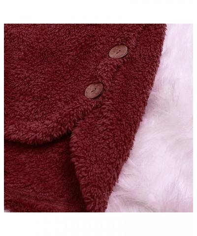 Long Cardigans For Women Open Front Casual Coats Winter Fuzzy Long Sleeves Jackets Warm Pockets Outerwear With Hood A07-wine ...