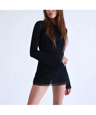 Women Y2k Knitted Short Dress Colorful Bodycon Mini Dresses Slim Fit Spaghetti Strap Dress Beach Wear Sundress E-black $17.35...