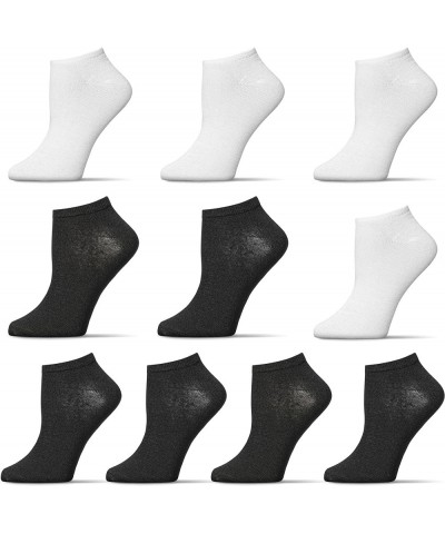 Low Cut Womens Socks Bulk Pack - Moisture Wicking Socks for Women, Includes 10 Pairs Womens Socks Size 9-11 - One Size Black-...