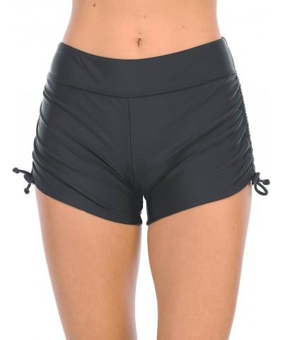 Women's Board Shorts Boyleg Tankini Bottoms Ruched Swimming Surf Shorts Gray/Side String $14.50 Swimsuits