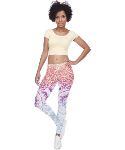 Women's Regular Size and Large Size Fashion Designs Digital 3D Printed Leggings Aztec Round Ombre $11.59 Leggings