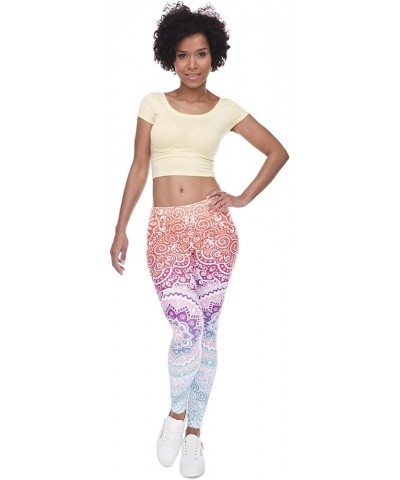 Women's Regular Size and Large Size Fashion Designs Digital 3D Printed Leggings Aztec Round Ombre $11.59 Leggings