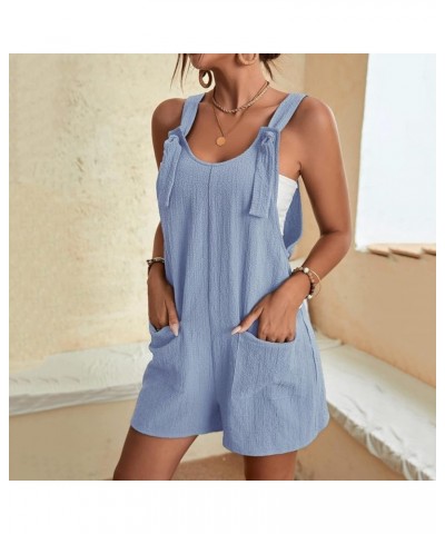 Plus Size Jumpsuits for Women Women's Casual Plus Size Overalls Baggy Wide Leg Loose Rompers Jumpsuit Jumpsuit Rompers Z8 Blu...