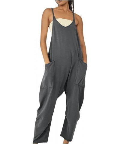 Overall Jumpsuit for Women Fall Onesie Rompers Cami Wide Leg Jumpsuit Spaghetti Strap Loose Baggy Overalls Jumper Stylea5-gra...