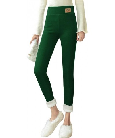 Fleece Lined Leggings Women Warm Thermal Legging Winter Pants Sherpa Lined Thick Velvet Tights Comfy Snow Pants E01-green $6....