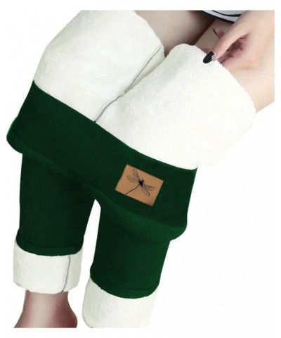 Fleece Lined Leggings Women Warm Thermal Legging Winter Pants Sherpa Lined Thick Velvet Tights Comfy Snow Pants E01-green $6....