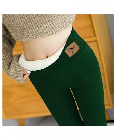 Fleece Lined Leggings Women Warm Thermal Legging Winter Pants Sherpa Lined Thick Velvet Tights Comfy Snow Pants E01-green $6....