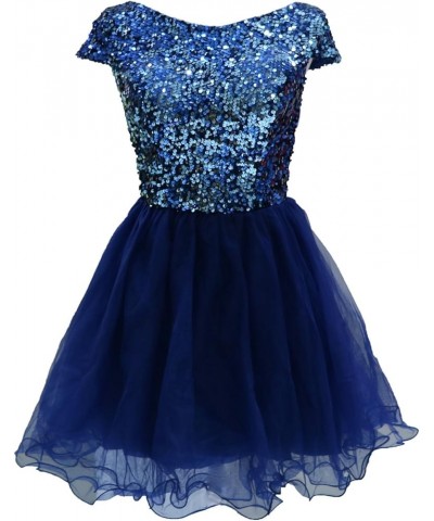 Womens Short Tullle Sequins Homecoming Dresses Mine Prom Party Gowns 396-navy Blue $27.01 Dresses