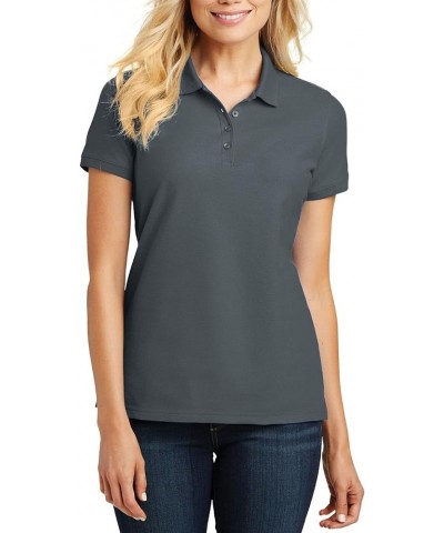 Women's Polo Shirts Short Sleeve Polo T Shirts – Pique Polo Shirts for Women T-Shirts 4-Button Polo Tee Graphite $9.26 Shirts