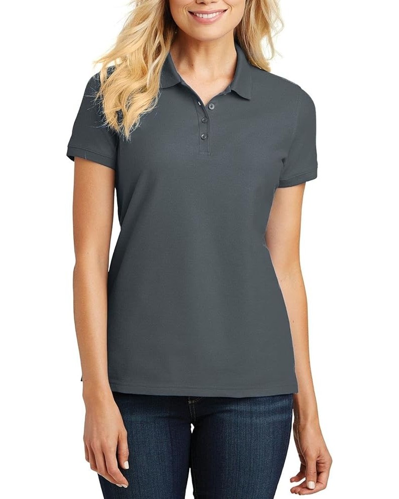 Women's Polo Shirts Short Sleeve Polo T Shirts – Pique Polo Shirts for Women T-Shirts 4-Button Polo Tee Graphite $9.26 Shirts