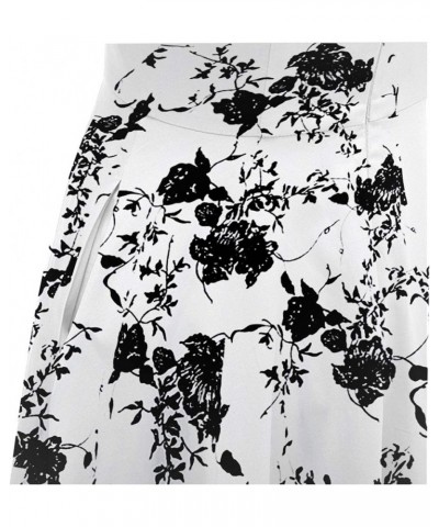 Women's Cocktail Party Dress Cap Sleeve 1950 Retro Swing Dress with Pockets Z-white Floral $14.35 Dresses