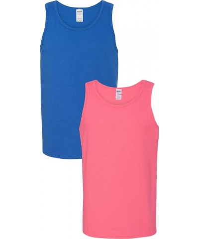 5200 - Heavy Cotton Tank Top Royal/Safety Pink $8.93 Shirts