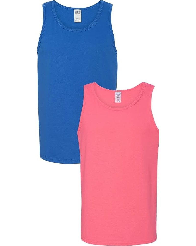 5200 - Heavy Cotton Tank Top Royal/Safety Pink $8.93 Shirts