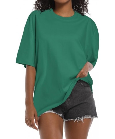 Oversized Grunge Vintage t Shirts for Women Short Sleeve Cotton Casual Baggy Tees Teens Trendy Crew Neck Loose Tops Green2 $1...