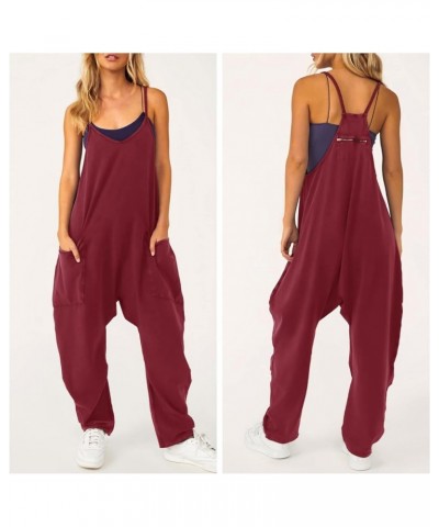 Jumpsuits for Women Stretchy Casual V Neck One Piece Spaghetti Strap Dressy Overalls Loose Comfy Summer Rompers Orange $6.75 ...