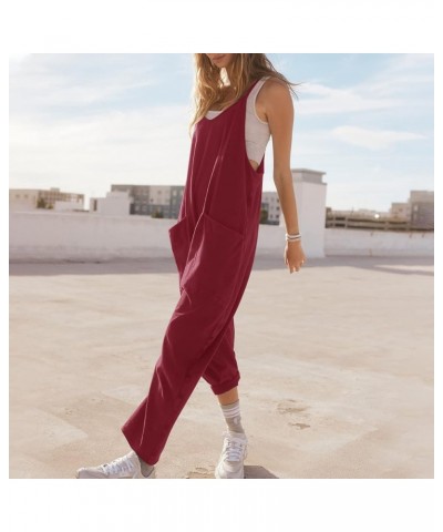 Jumpsuits for Women Stretchy Casual V Neck One Piece Spaghetti Strap Dressy Overalls Loose Comfy Summer Rompers Orange $6.75 ...