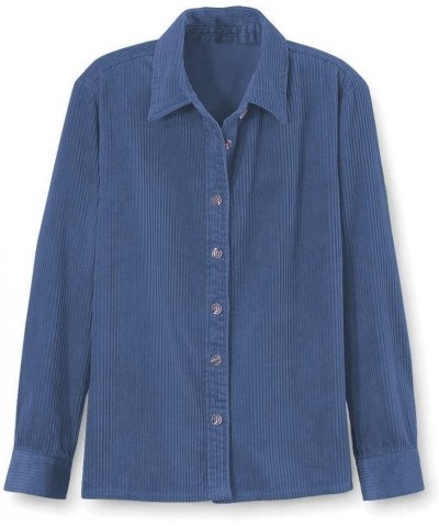 Corduroy Big Shirt for Women | Button Down Shacket | Casual Top | Long Sleeve Blouse Navy $31.32 Blouses