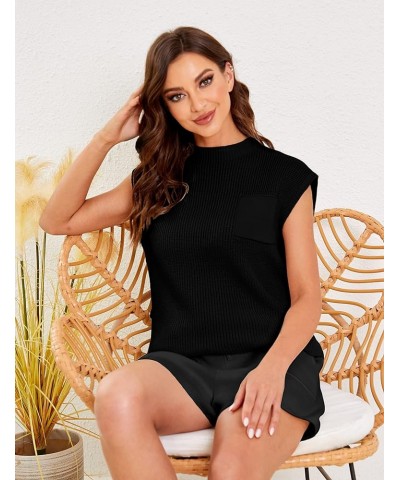 Summer Two Piece Sweater Sets for Women Trendy Lounge Sets Knit Crochet Pullover Top High Waist Short Pants Outfits Black $21...