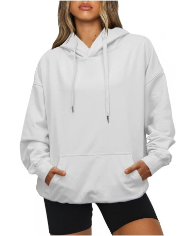 Hoodies for Women Oversized Hooded Sweatshirt Loose Fit Long Sleeve Shirts Drawstring Casual Cute Tops Fall Clothes C-white $...