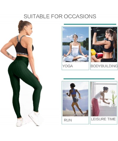 Butt Lifting Anti Cellulite Leggings for Women High Waisted Yoga Pants Workout Tummy Control Sport Tights Dark Green $12.95 L...