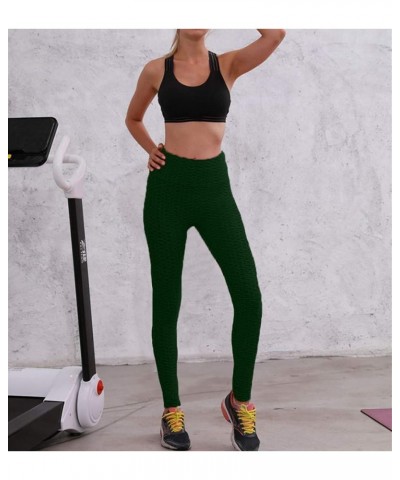 Butt Lifting Anti Cellulite Leggings for Women High Waisted Yoga Pants Workout Tummy Control Sport Tights Dark Green $12.95 L...