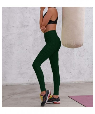 Butt Lifting Anti Cellulite Leggings for Women High Waisted Yoga Pants Workout Tummy Control Sport Tights Dark Green $12.95 L...