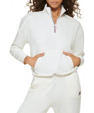 Women's Bungee Hem Quarter Zip Pullover Eggshell $17.74 Sweaters