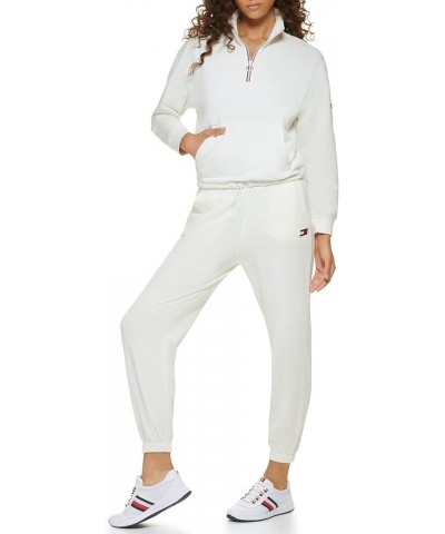 Women's Bungee Hem Quarter Zip Pullover Eggshell $17.74 Sweaters