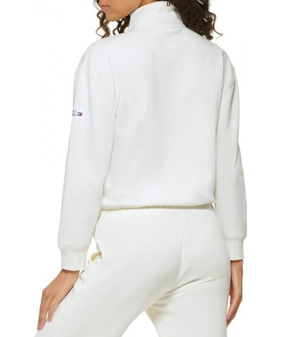 Women's Bungee Hem Quarter Zip Pullover Eggshell $17.74 Sweaters