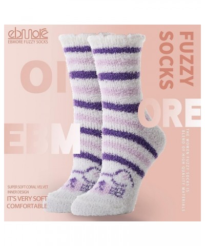 Womens Fuzzy Socks Fleece Fluffy Cabin Plush Warm Sleep Soft Cozy Winter Adult Socks Black/Brown/Pink Series/Purple/Green $11...