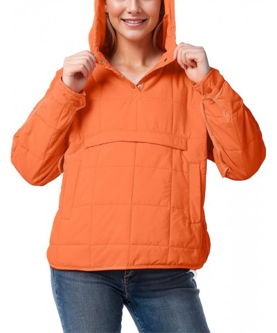 Womens Oversized Hooded Puffer Jacket Lightweight Pullover Hoodies Quilted Dolman Long Sleeve Warm Winter Coat Orange $22.00 ...