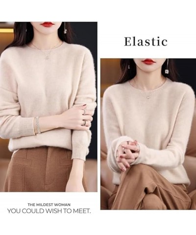 Cashmere Sweaters for Women, Cashmere Long Sleeve Crew Neck Lightweight Soft Knitted Pullover Jumpers (XL,Beige) Caramel Medi...