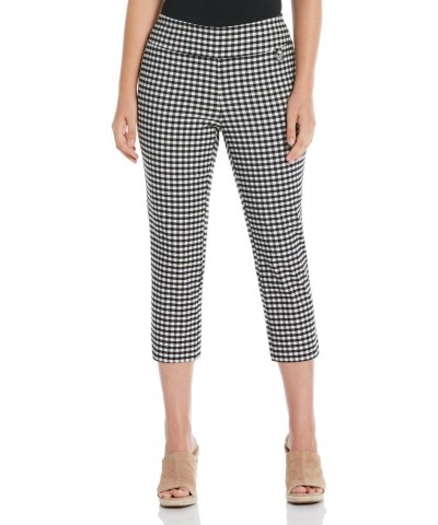 Stretch Capri (as1, Numeric, Numeric_18, Regular, Regular, Gingham Black Combo) $13.52 Pants