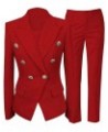 Women's 2 Piece Suit Notched Lapel Pants Suits Set for Women Business Casual Office Work Tuxedo Blazer Pants Set Red $29.37 S...