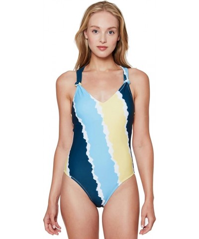 Womens Textured Cut-Out One-Piece Swimsuit Sol Multi $12.41 Swimsuits