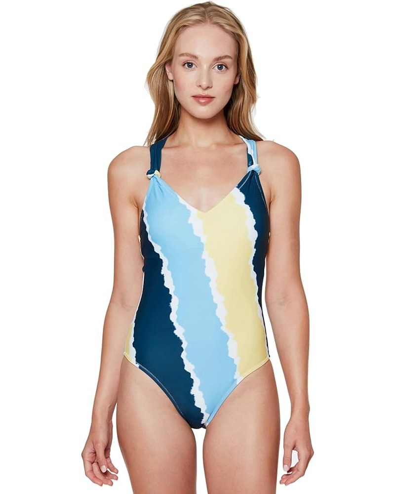 Womens Textured Cut-Out One-Piece Swimsuit Sol Multi $12.41 Swimsuits