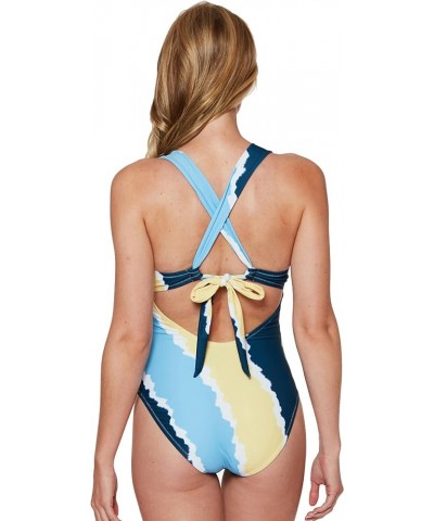 Womens Textured Cut-Out One-Piece Swimsuit Sol Multi $12.41 Swimsuits