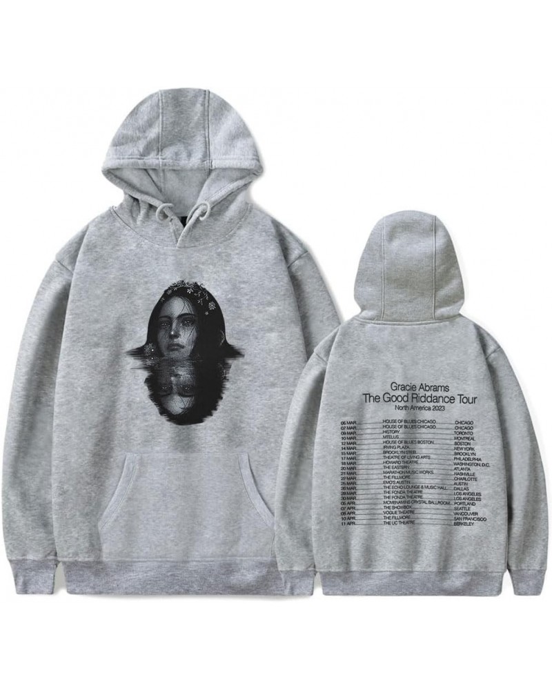 Gracie Abrams Good Riddance Tour Merch Hoodies Winter Men/Women Sweatshirt LongSleeve Hooded Grey $12.08 Hoodies & Sweatshirts