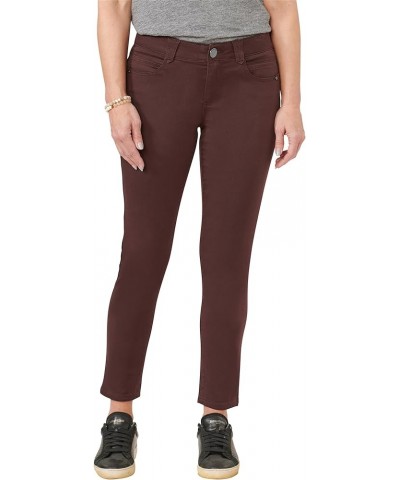 Women's Petite Ab Solution Ankle Length Twill Pant Cabernet $27.34 Others