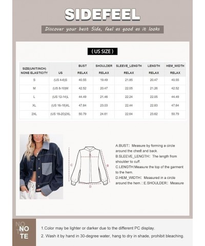 Womens 2023 Fall Fashion Jean Jacket Cropped Long Sleeve Button Down Denim Jackets Outwear Sky Blue $19.59 Jackets