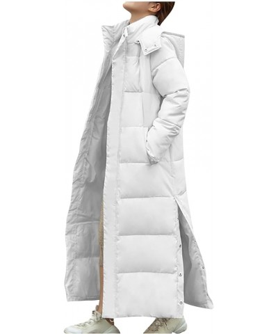 Womens Winter Coats Trendy Plus Size Long Down Coat Hooded Thickened Quilted Warm Maxi Parka Puffer Jackets Outerwear 02-whit...