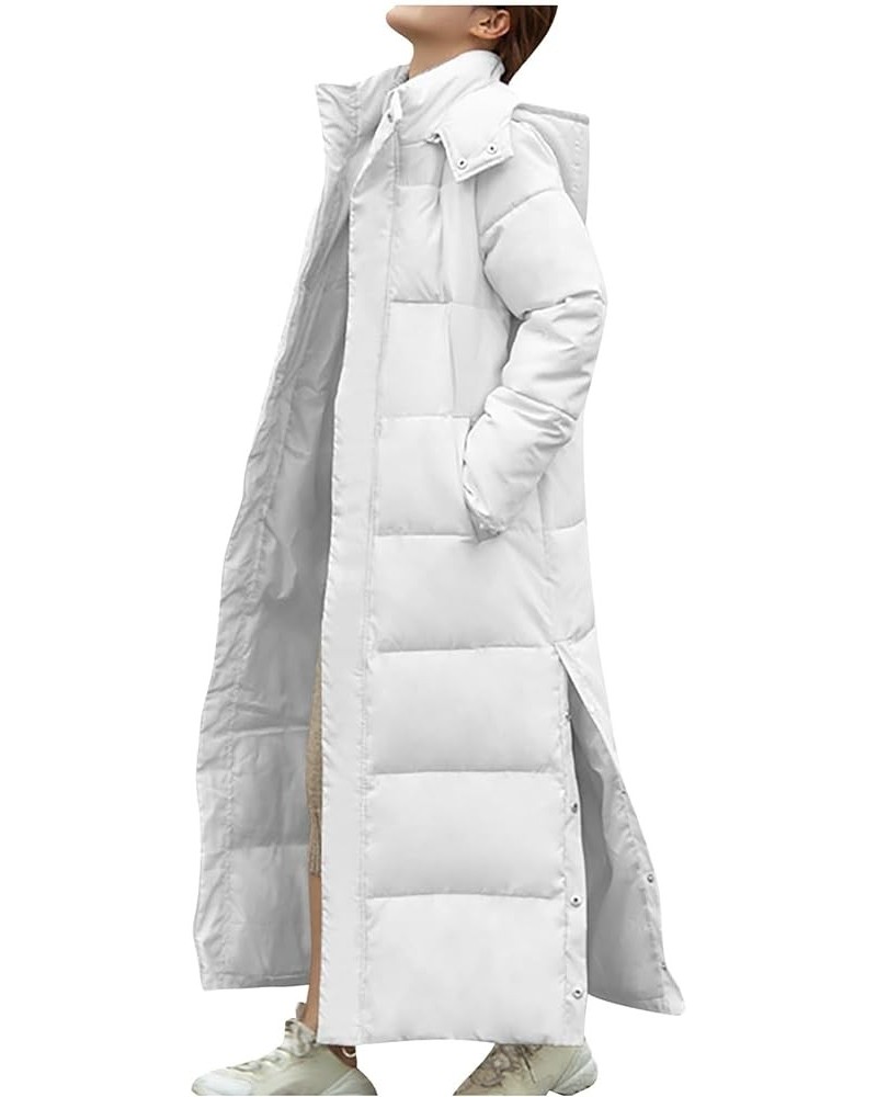 Womens Winter Coats Trendy Plus Size Long Down Coat Hooded Thickened Quilted Warm Maxi Parka Puffer Jackets Outerwear 02-whit...