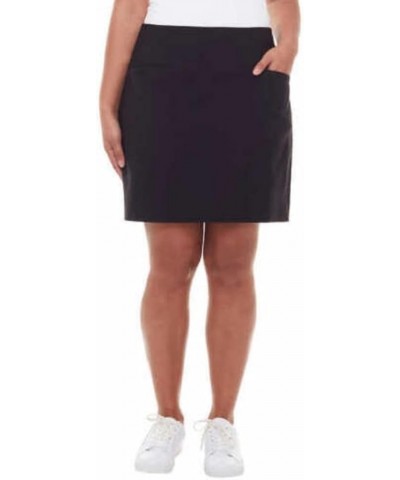 Women's Comfortable Stretch Double Wraparound Skort Variety Black $10.55 Skorts